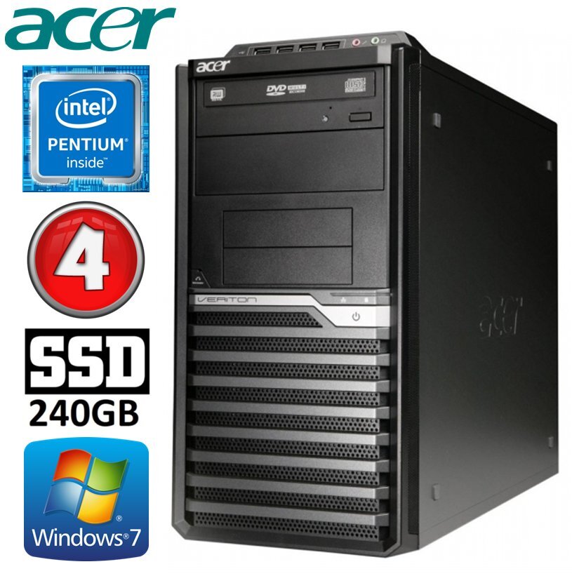 Acer Veriton M4610G MT G630 4GB 240SSD DVD WIN7Pro цена и информация | Lauaarvutid | hansapost.ee