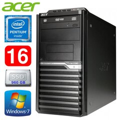 Acer Veriton M4610G MT G630 16GB 960SSD DVD WIN7Pro цена и информация | Стационарные компьютеры | hansapost.ee