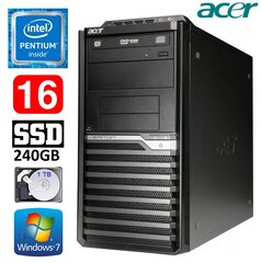 Acer Veriton M4610G MT G630 16GB 240GB+1TB DVD WIN7Pro цена и информация | Стационарные компьютеры | hansapost.ee