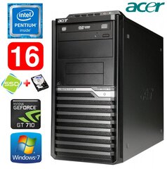 Acer Veriton M4610G MT G630 16GB 120SSD+500GB GT710 2GB DVD WIN7Pro цена и информация | Стационарные компьютеры | hansapost.ee