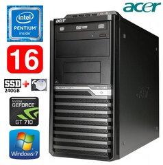 Acer Veriton M4610G MT G630 16GB 240SSD+1TB GT710 2GB DVD WIN7Pro цена и информация | Стационарные компьютеры | hansapost.ee