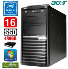 Lauaarvuti Acer Veriton M4610G MT G630 16GB 480SSD+1TB GT1030 2GB DVD WIN7Pro hind ja info | Lauaarvutid | hansapost.ee
