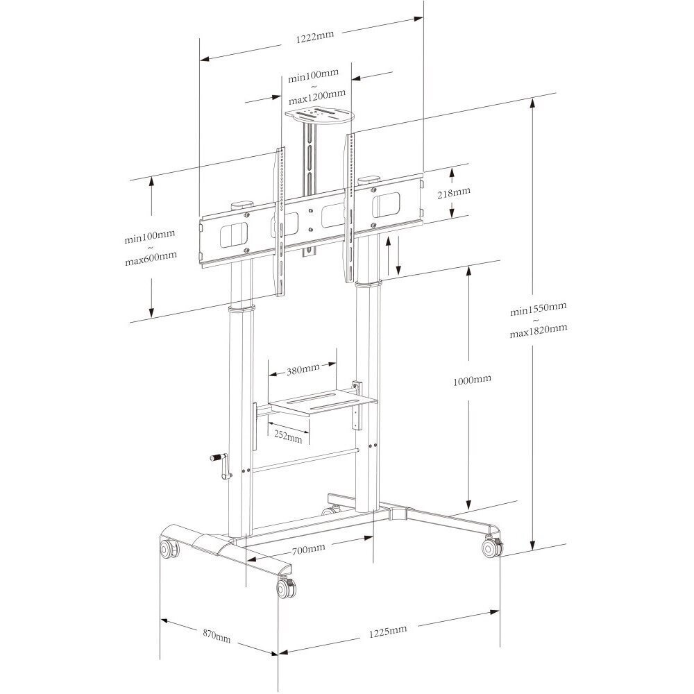 Techly ICA-TR230 52"-110" hind ja info | Teleri seinakinnitused ja hoidjad | hansapost.ee