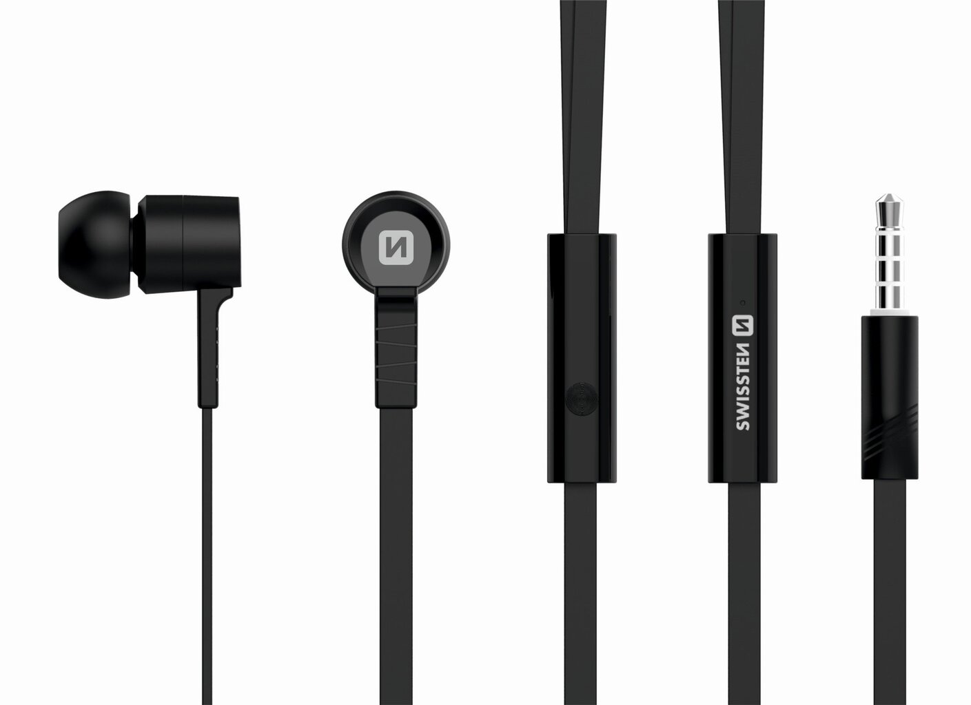 Swissten Earbuds Rainbow YS-D2 Stereo Headset With Microphone 3,5mm / 1.2m Black hind ja info | Kõrvaklapid | hansapost.ee