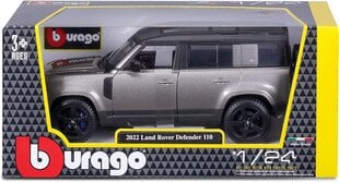 Bburago 1:24 Land Rover Defender 2022 hõbe 21101SL hind ja info | Mänguasjad poistele | hansapost.ee