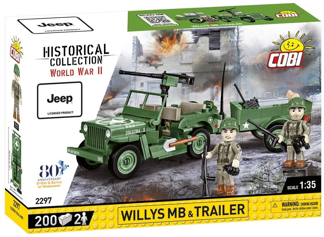 Cobi HC WWII Willys MB ja haagis 200kl 2297 цена и информация | Klotsid ja konstruktorid | hansapost.ee