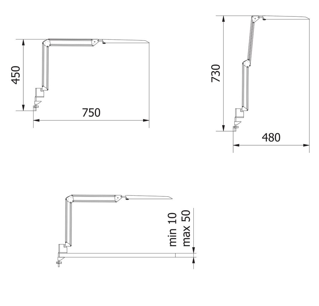 Laualamp Architecto, LED, 8W, 600Lm, AC220-240V, 4000K, 3-astmeline hämardus, must hind ja info | Laualambid | hansapost.ee