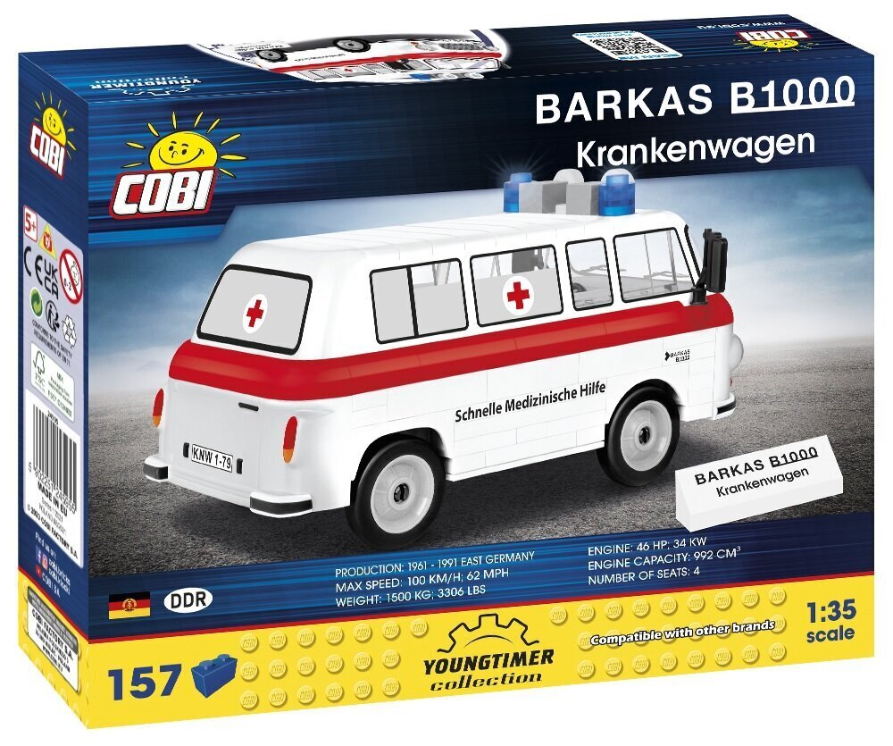 Konstruktor Cobi Kiirabi Barkas B1000, 157 tk цена и информация | Klotsid ja konstruktorid | hansapost.ee