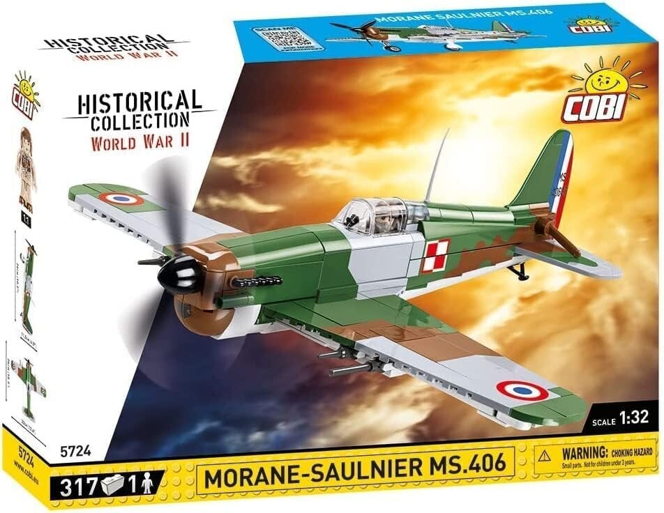 Konstruktor Cobi Morane-Saulnier MS.406, 317 tk hind ja info | Klotsid ja konstruktorid | hansapost.ee