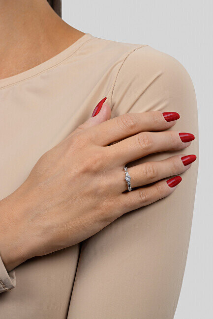 Brilio Silver hõbedane sõrmus tsirkoonidega RI040W hind ja info | Sõrmused | hansapost.ee