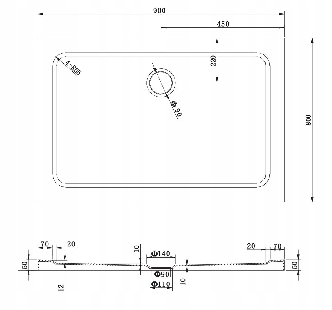 Kahjustatud pakendiga toode. Ristkülikukujuline dušialus Mexen Slim sifooniga 80x70,90x70,90x80 cm hind ja info | Sanitaartehnika defektiga pakendis | hansapost.ee