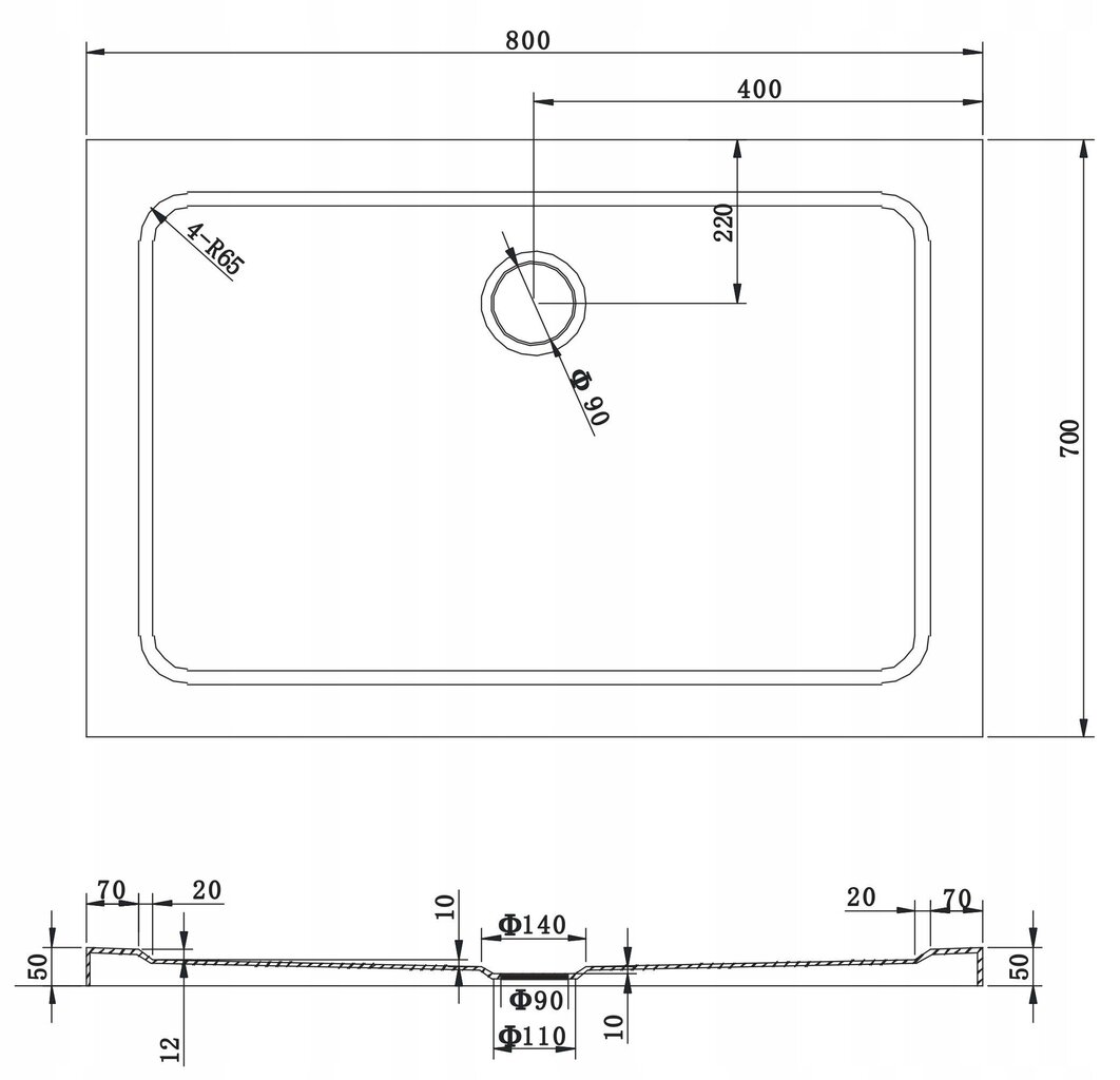 Kahjustatud pakendiga toode. Ristkülikukujuline dušialus Mexen Slim sifooniga 80x70,90x70,90x80 cm hind ja info | Sanitaartehnika defektiga pakendis | hansapost.ee