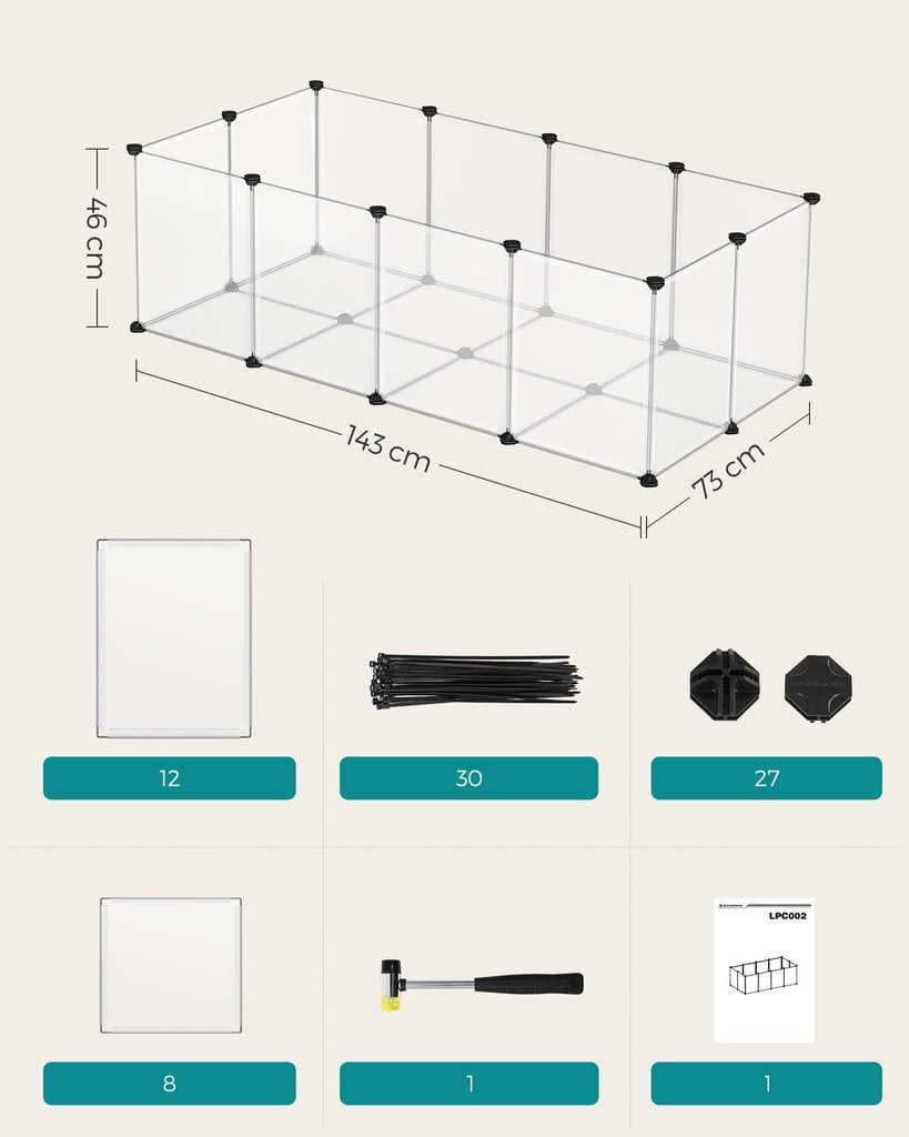 Aedik Oskar LPC02W, 143x73x46 cm цена и информация | Pesad, asemed | hansapost.ee