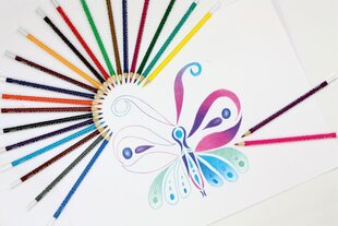 Värvilised pliiatsid Super Soft, Fiorello, 12+2 tk hind ja info | Kunstitarbed, voolimise tarvikud | hansapost.ee