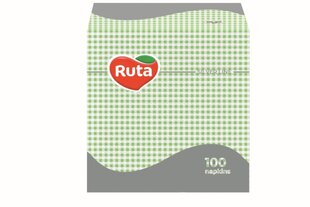 Однослойные салфетки Ruta 24х24 см зеленые, 100 шт. цена и информация | Скатерти, салфетки | hansapost.ee