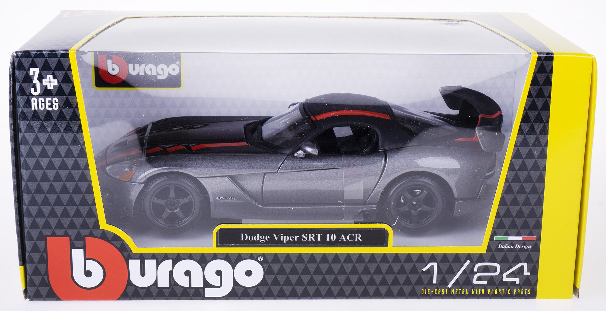 BBURAGO 1:24 Dodge Viper SRT10ACR Grey & RedStripe 22114 цена и информация | Mänguasjad poistele | hansapost.ee