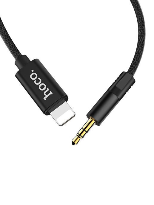 Audio adapter juhe Aux Hoco UPA13 alates Apple Lightning kuni 3,5 mm, must цена и информация | Mobiiltelefonide kaablid | hansapost.ee