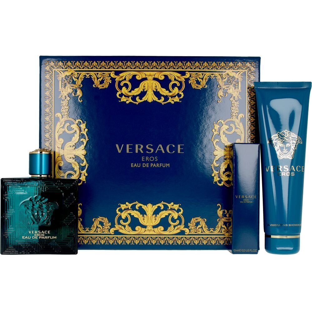 Komplekt Versace Eros meestele: parfüümvesi EDP, 100 ml + parfüümvesi EDP, 10 ml + dušigeel, 150 ml цена и информация | Parfüümid meestele | hansapost.ee