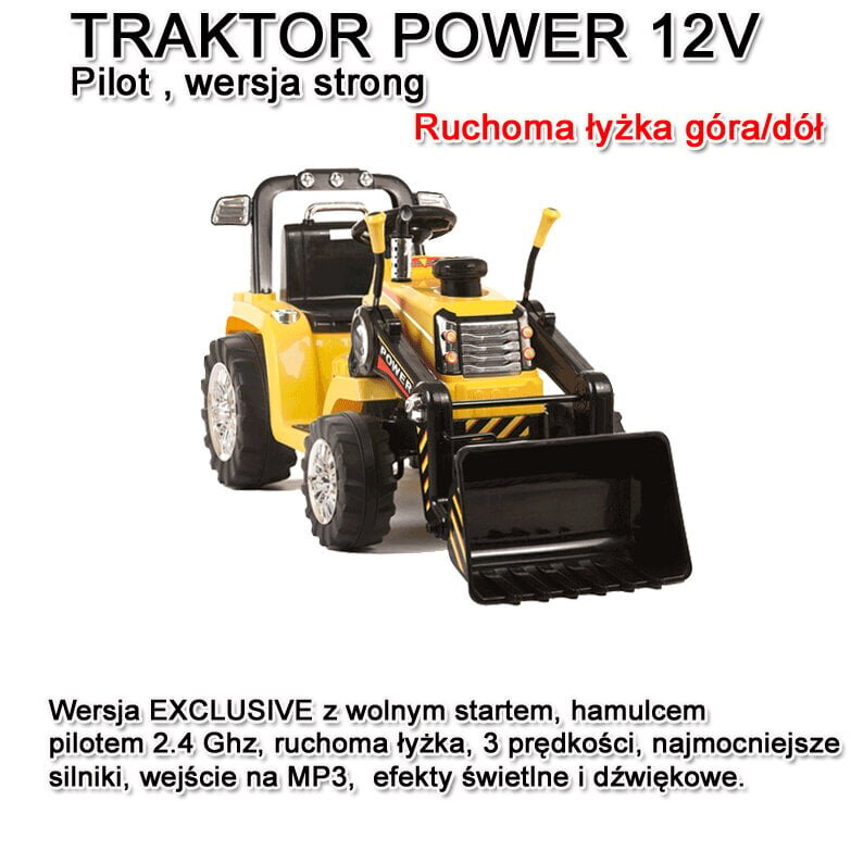 Akuga traktor kopaga lastele Super Toys 1005A hind ja info | Laste elektriautod | hansapost.ee