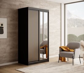 Шкаф ADRK Furniture Delia 100, черный/коричневый цвет цена и информация | Шкафы | hansapost.ee