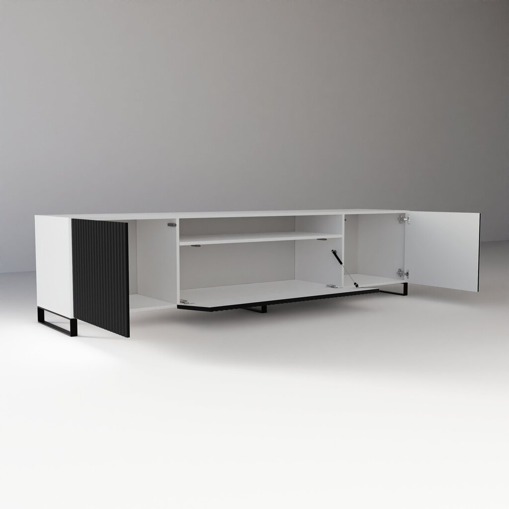 Tv-kapp ADRK Furniture Noemi, must/valge hind ja info | Televiisori alused | hansapost.ee