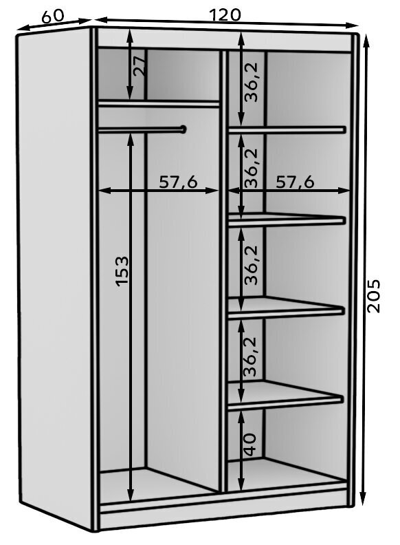 Kapp ADRK Furniture Delia 120, pruun цена и информация | Kapid | hansapost.ee