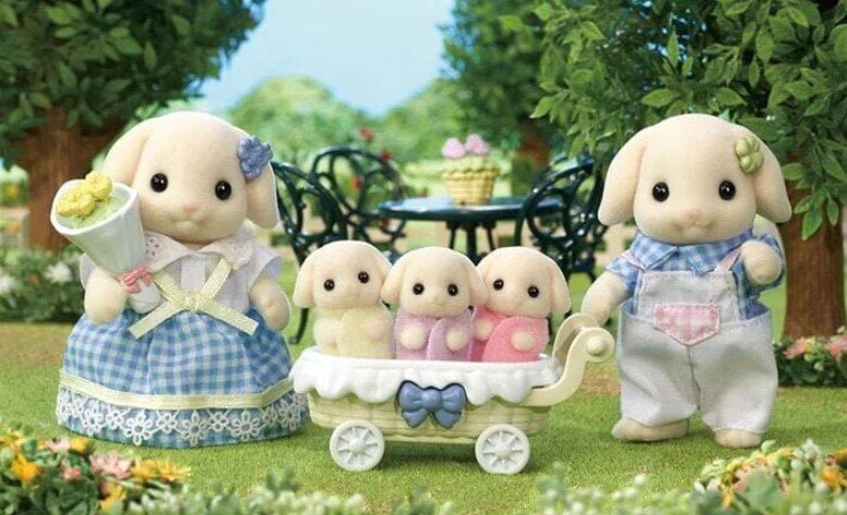 Kujukeste komplekt Sylvanian Families Flora Rabbit Family hind ja info | Mänguasjad tüdrukutele | hansapost.ee