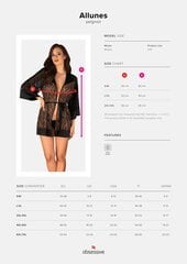 Seksikas hommikumantel Obsessive Allunes Kimono, must hind ja info | Seksikas pesu naistele | hansapost.ee