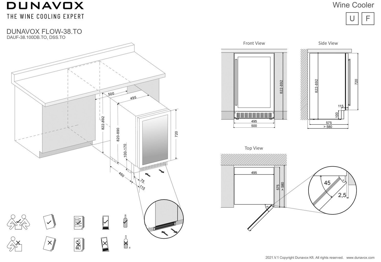 Dunavox DAUF-38.100DB.TO цена и информация | Veinikülmkapid | hansapost.ee