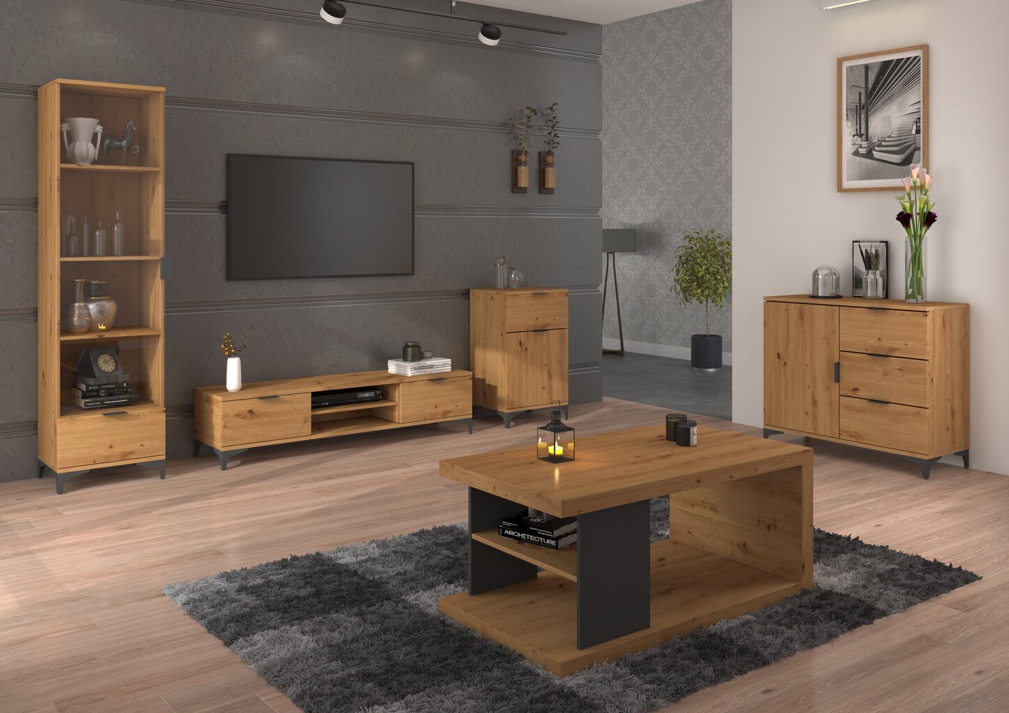 Kapp ADRK Furniture Lenea G011, pruun цена и информация | Elutoa kapid | hansapost.ee