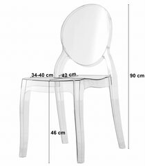 Tool Oskar Sofia, 4 tk, läbipaistev hind ja info | Köögitoolid, söögitoolid | hansapost.ee