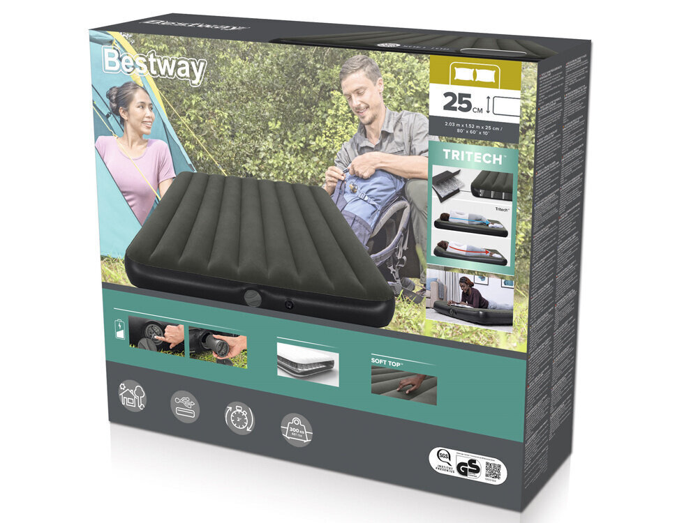 Täispuhutav madrats Bestway Tritech Air, 203x152x25 cm hind ja info | Täispuhutavad madratsid ja mööbel | hansapost.ee