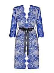 Сексуальный халат Obsessive Cobaltess Lace Kimono, синий цвет цена и информация | Сексуальное женское белье | hansapost.ee