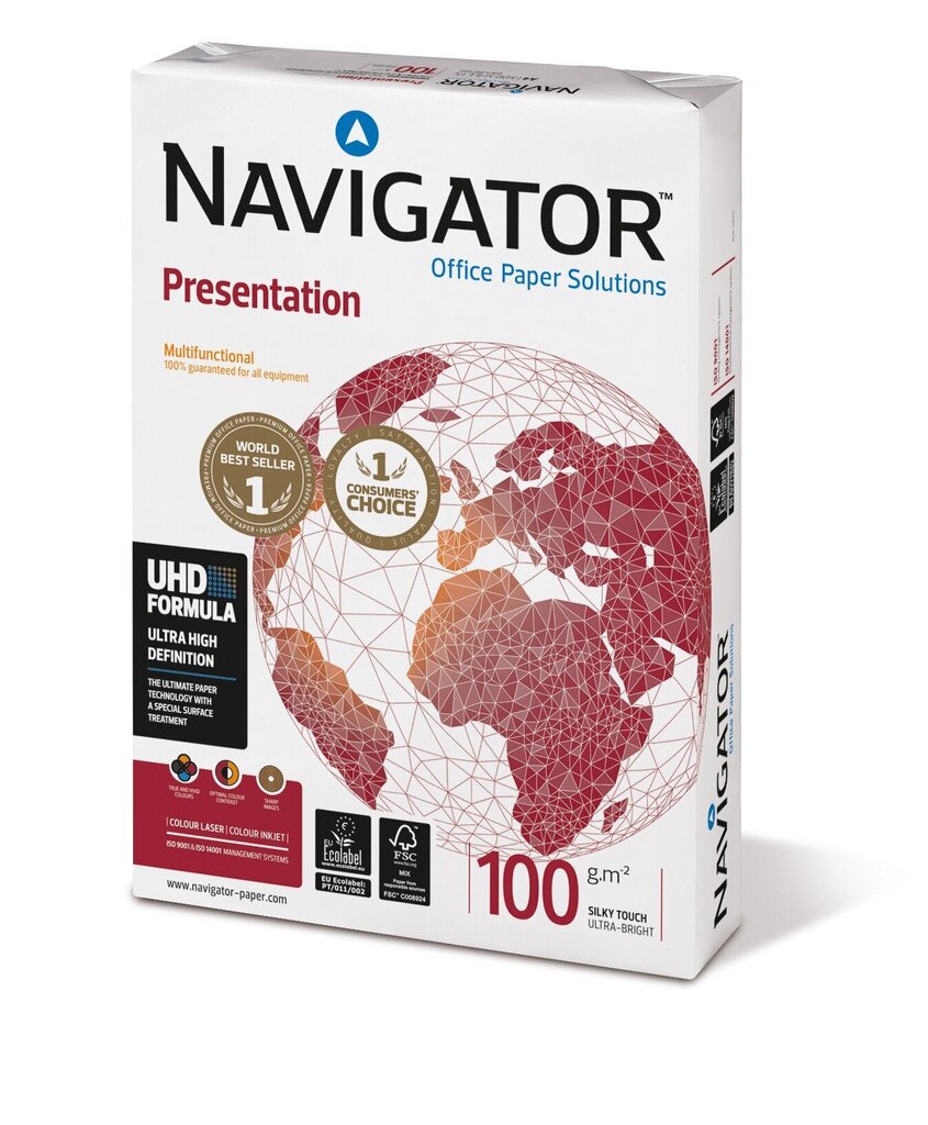 Paber NAVIGATOR Presentation, 100 g/m2, A4, 500 lehte hind ja info | Vihikud, märkmikud ja paberikaubad | hansapost.ee