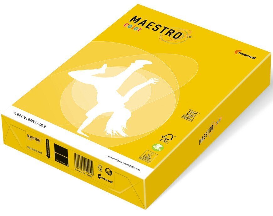 Värviline paber MAESTRO COLOR, 80g/m2, A4, 500 lehte, sinep (Mustard) цена и информация | Vihikud, märkmikud ja paberikaubad | hansapost.ee