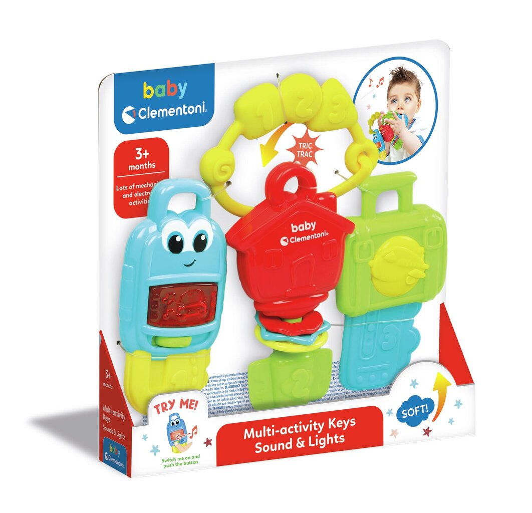 Heli- ja valgusefektidega mänguvõtmed Clementoni Baby цена и информация | Beebide mänguasjad | hansapost.ee