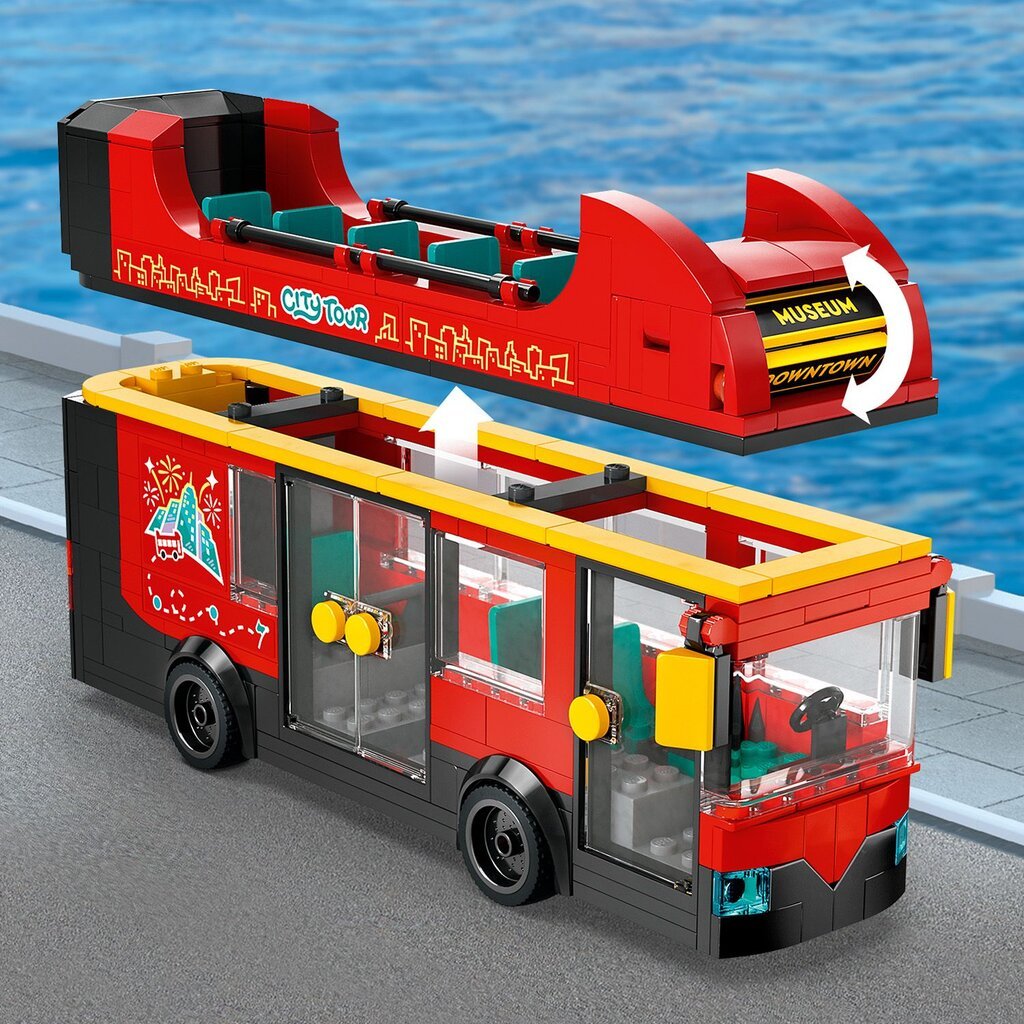 60407 Lego® City Punane kahekorruseline ekskursioonibuss цена и информация | Klotsid ja konstruktorid | hansapost.ee