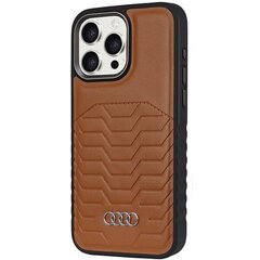Audi Synthetic Leather MagSafe iPhone 15 Pro Max 6.7" brązowy|brown hardcase AU-TPUPCMIP15PM-GT|D3-BN цена и информация | Чехлы для телефонов | hansapost.ee
