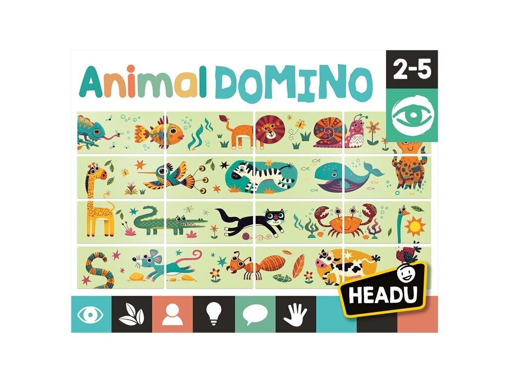 Hariv doominomäng Headu Animals цена и информация | Arendavad laste mänguasjad | hansapost.ee