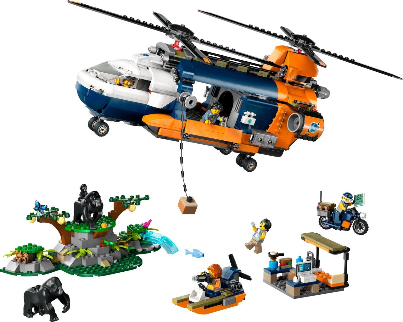 60437 Lego® City Džungliuurija helikopter laagris hind ja info | Klotsid ja konstruktorid | hansapost.ee