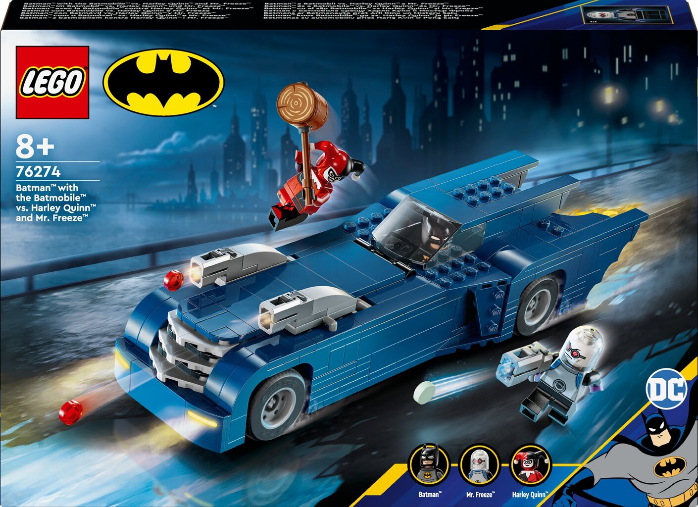 76274 Lego® Super Heroes Batman koos autoga vs Harley Quinn ja härra Frost цена и информация | Klotsid ja konstruktorid | hansapost.ee