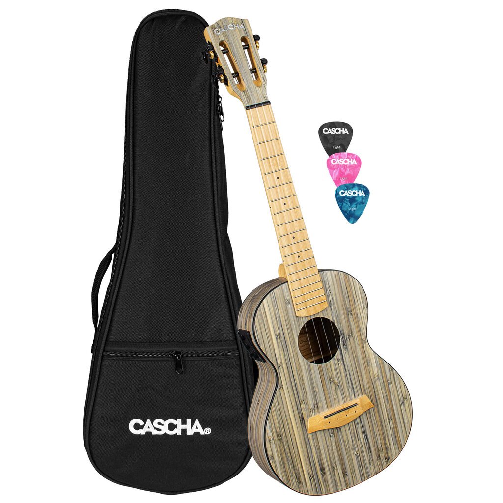 Elektroakustiline tenorukulele Cascha Bamboo Graphite HH 2317E цена и информация | Kitarrid | hansapost.ee