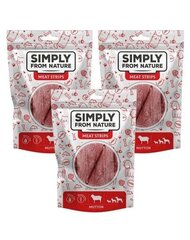 Simply From Nature Meat Strips maiused lambalihaga, 3x80 g цена и информация | Лакомства для собак | hansapost.ee