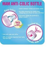 Lutipudel Mam Easy Start Anti-Colic, pink/roosa, 2+ kuud, 2 tk, 260 ml hind ja info | Lutipudelid ja tarvikud | hansapost.ee