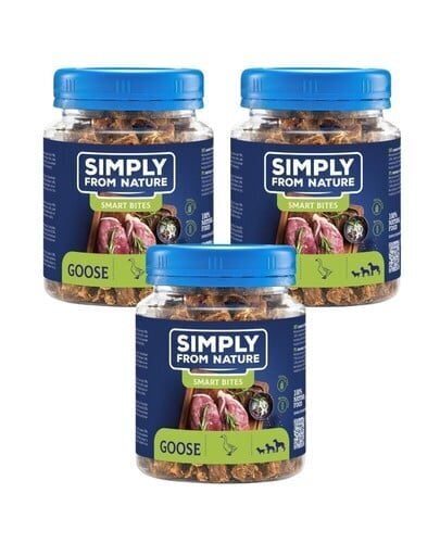 Simply From Nature Smart Bites hanega, 3x130 g цена и информация | Koerte maiused | hansapost.ee