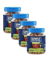 Simply From Nature Smart Bites hobuselihaga, 4x130 g hind ja info | Koerte maiused | hansapost.ee