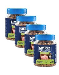 Simply From Nature Smart Bites kanaga, 4x130 g hind ja info | Koerte maiused | hansapost.ee