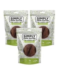 Simply From Nature Meat Strips koeramaiused hirvelihaga, 3x80 g hind ja info | Koerte maiused | hansapost.ee