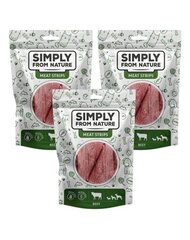 Simply From Nature Meat Strips с говядиной, 3х80 г цена и информация | Лакомства для собак | hansapost.ee