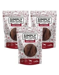 Simply From Nature Meat Strips koeramaiuse kitselihaga, 3x80 g price and information | Dog treats | hansapost.ee